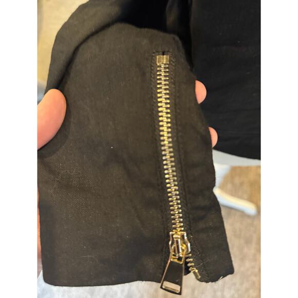 Cuyana Black Moto Jacket Women’s Size S Straight-Zip Detail - Picture 5 of 5